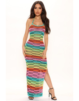 فستان ملون ماكسي