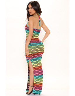 فستان ملون ماكسي