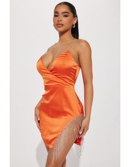 فستان برتقالي سيكسي