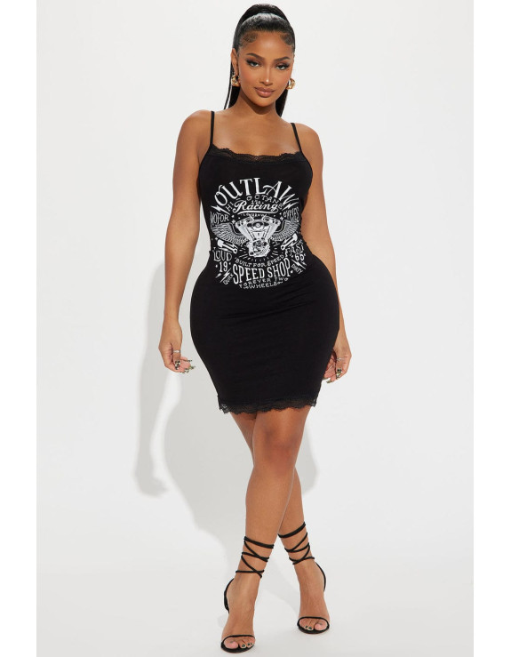 فستان أسود قطن