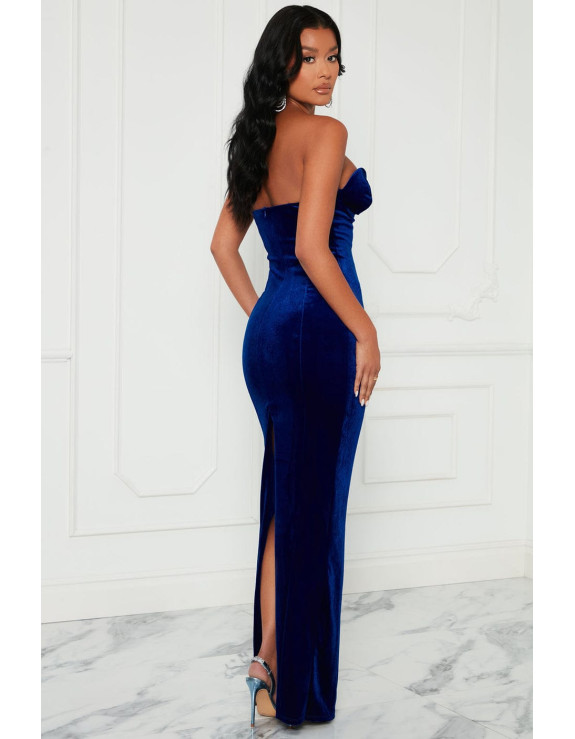 فستان كحلي طويل