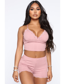 طقم بيجاما وردي